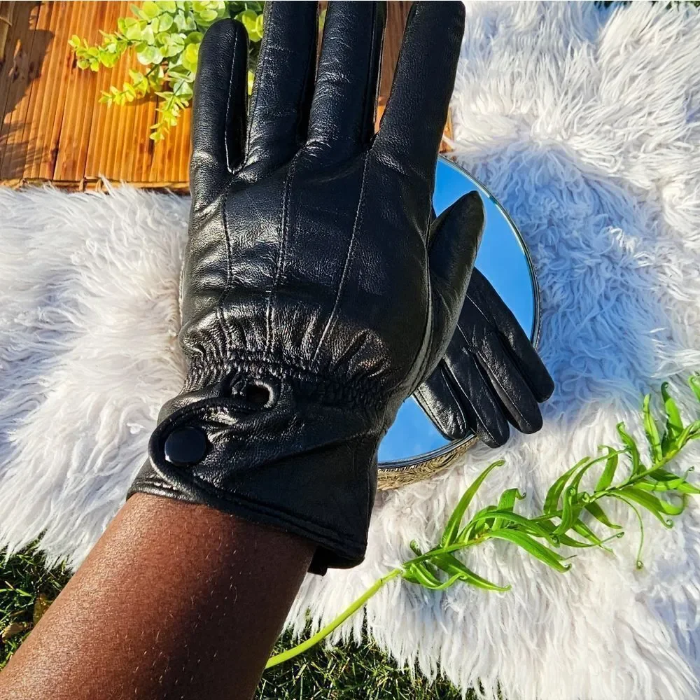VTG Classic John Kent Leather Blend, Snap Closure Cuff Gloves.